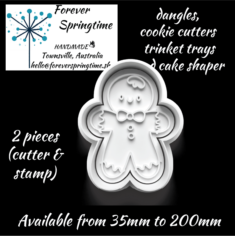 CHRISTMAS Gingerbread Person (b) Cutter and Embosser Stamp: Art, Baking, Craft