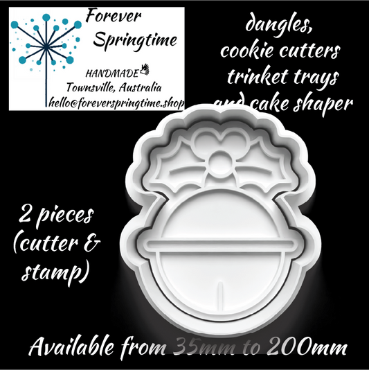 CHRISTMAS Pudding (a) Cutter and Embosser Stamp: Art, Baking, Craft