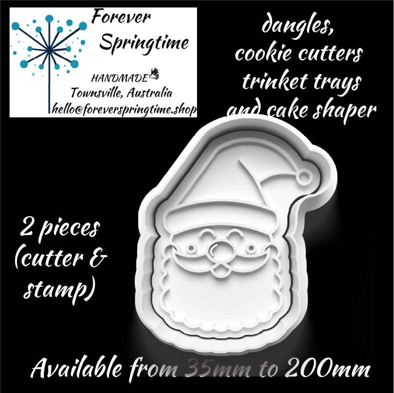 CHRISTMAS Santa (b) Cutter and Embosser Stamp: Art, Baking, Craft