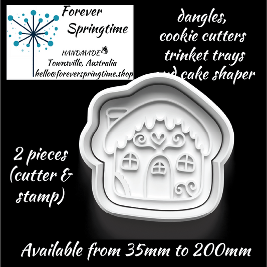 CHRISTMAS Gingerbread House (a) Cutter and Embosser Stamp: Art, Baking, Craft