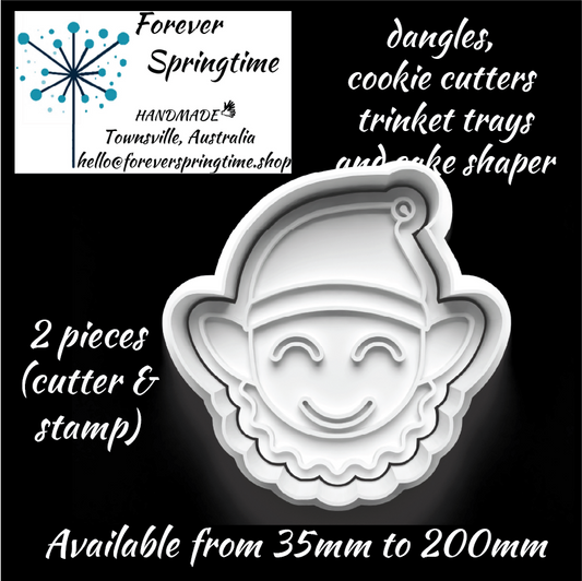 CHRISTMAS Elf (a) Cutter and Embosser Stamp: Art, Baking, Craft