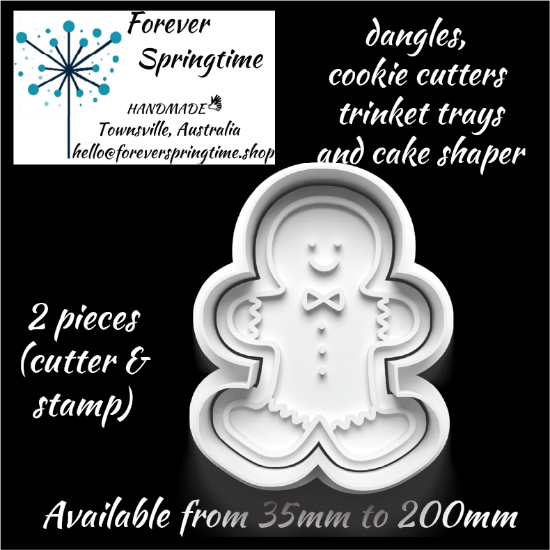 CHRISTMAS Gingerbread Person (d) Cutter and Embosser Stamp: Art, Baking, Craft