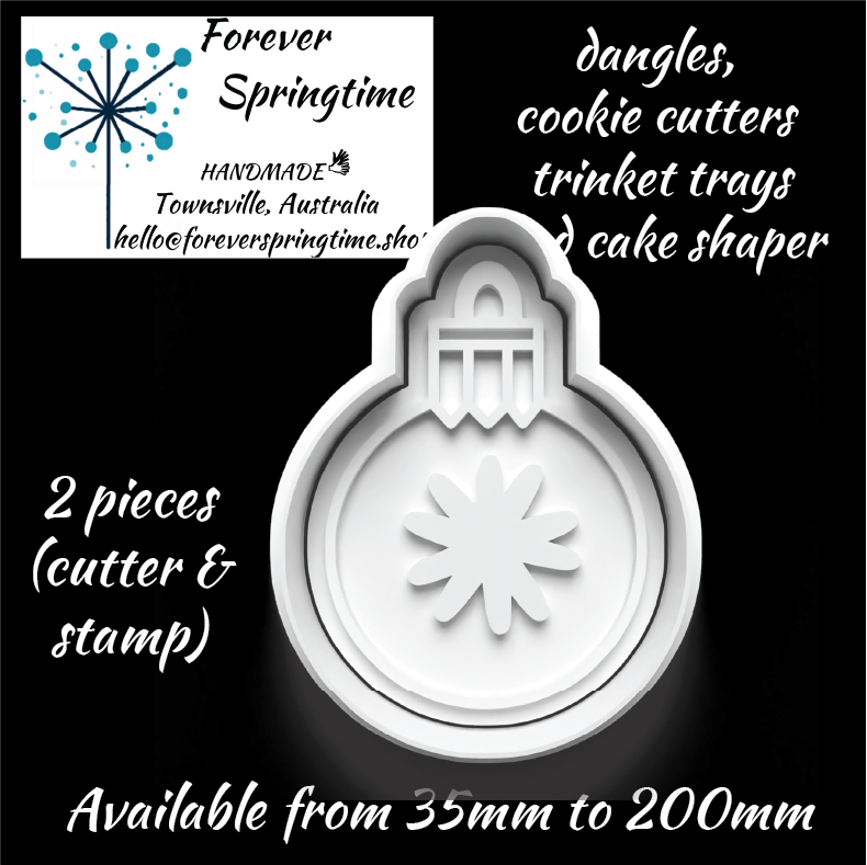 CHRISTMAS Bauble (h) Cutter and Embosser Stamp: Art, Baking, Craft