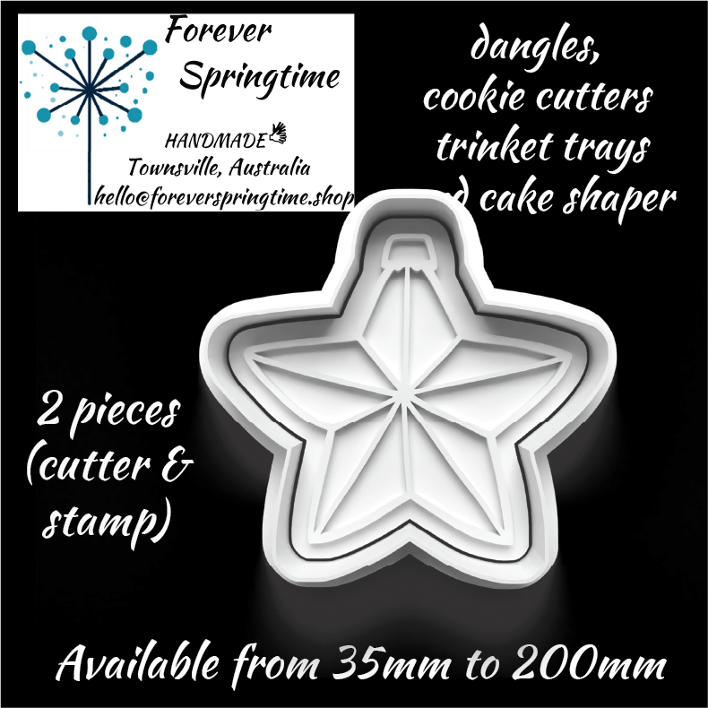 CHRISTMAS Star (b) Cutter and Embosser Stamp: Art, Baking, Craft