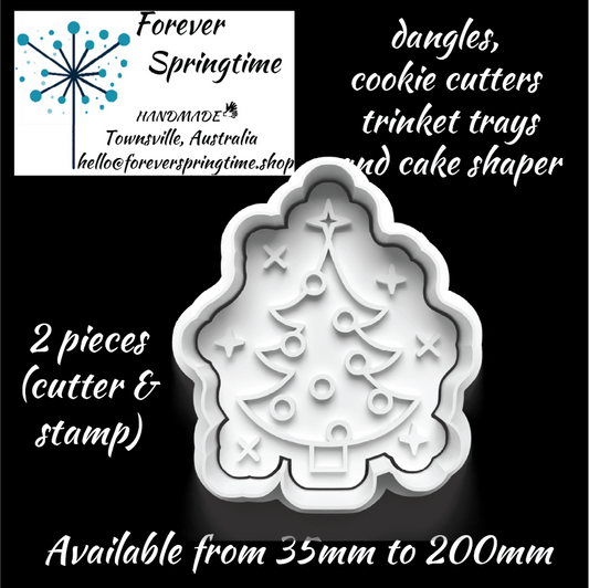 CHRISTMAS Tree (b) Cutter and Embosser Stamp: Art, Baking, Craft