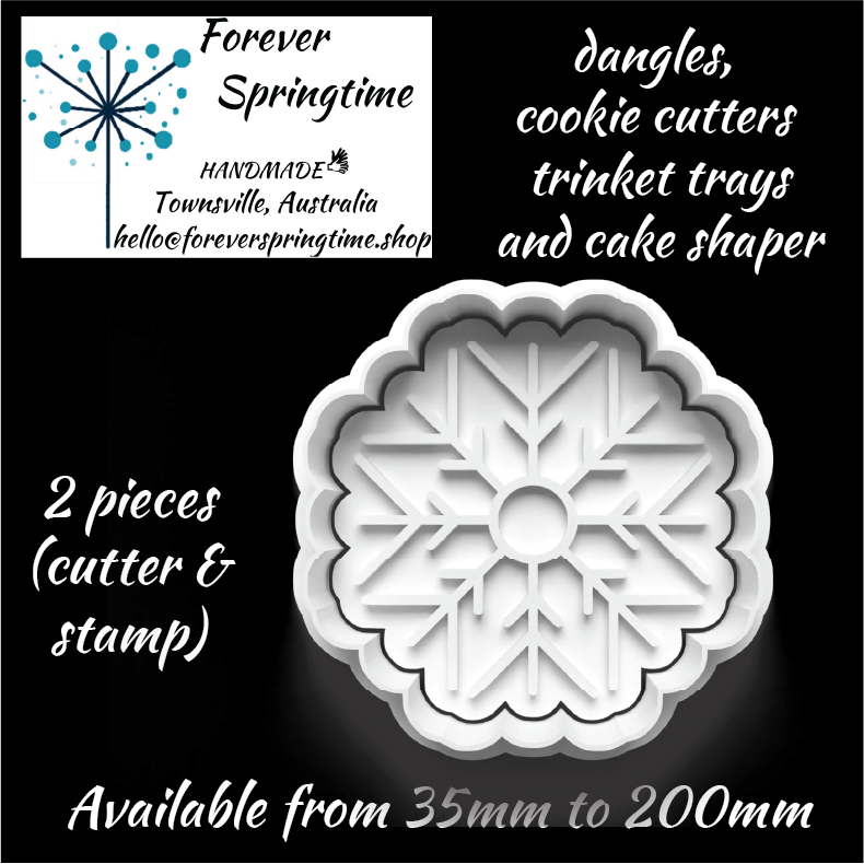 CHRISTMAS Snowflake (d) Cutter and Embosser Stamp: Art, Baking, Craft