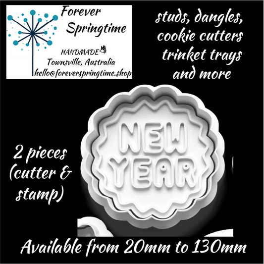 New Years Balloon Cutter and Embosser Stamp: Art, Baking, Craft