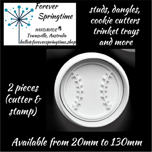 BASEBALL Ball Cutter and Embosser Stamp: Art, Baking, Craft