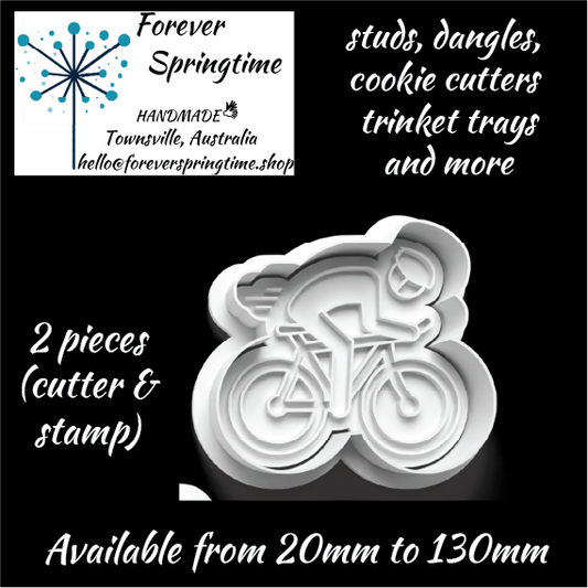 BIKE Bicycle Cutter and Embosser Stamp: Art, Baking, Craft