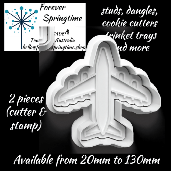 Airplane (A) Cutter and Embosser Stamp: Art, Baking, Craft