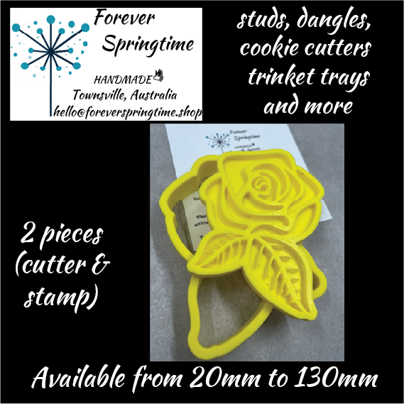 ROSE (alpha) Cookie Cutter and Embosser Stamp: Art, Baking, Craft