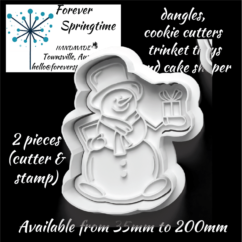 CHRISTMAS Snowman (e) Cutter and Embosser Stamp: Art, Baking, Craft