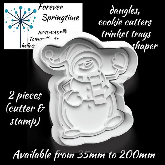 CHRISTMAS Snowman (d) Cutter and Embosser Stamp: Art, Baking, Craft