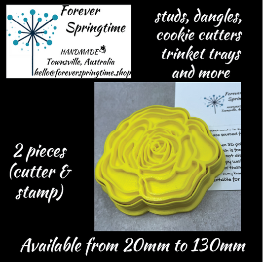 Gamma ROSE Cookie Cutter and Embosser Stamp: Art, Baking, Craft