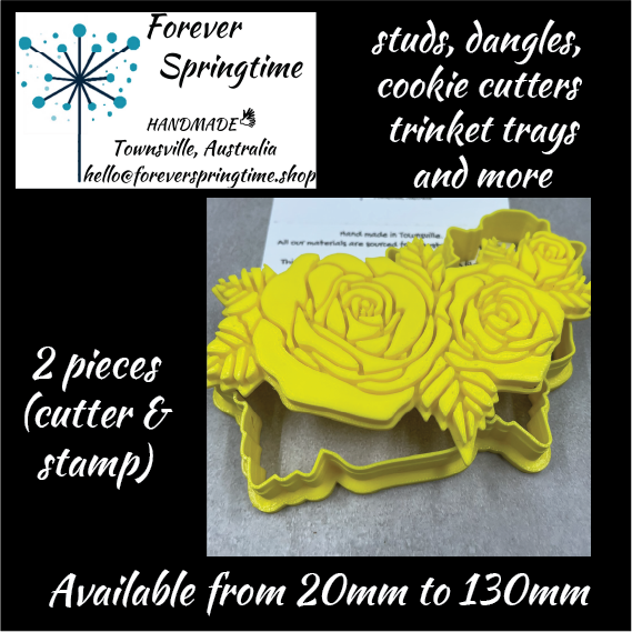 Triple ROSE Cutter and Debosser Stamp: Art, Baking, Craft