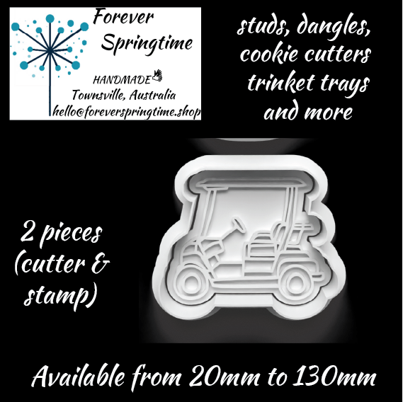 Golf buggy Cutter and Embosser Stamp: Art, Baking, Craft