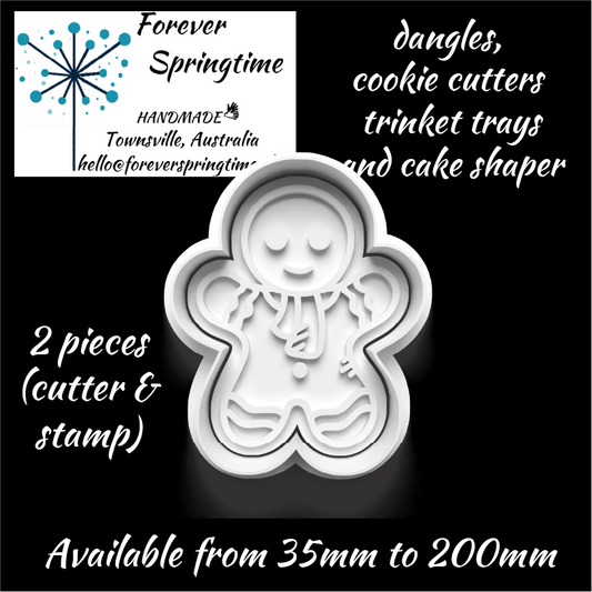 CHRISTMAS Gingerbread Person (a) Cutter and Embosser Stamp: Art, Baking, Craft