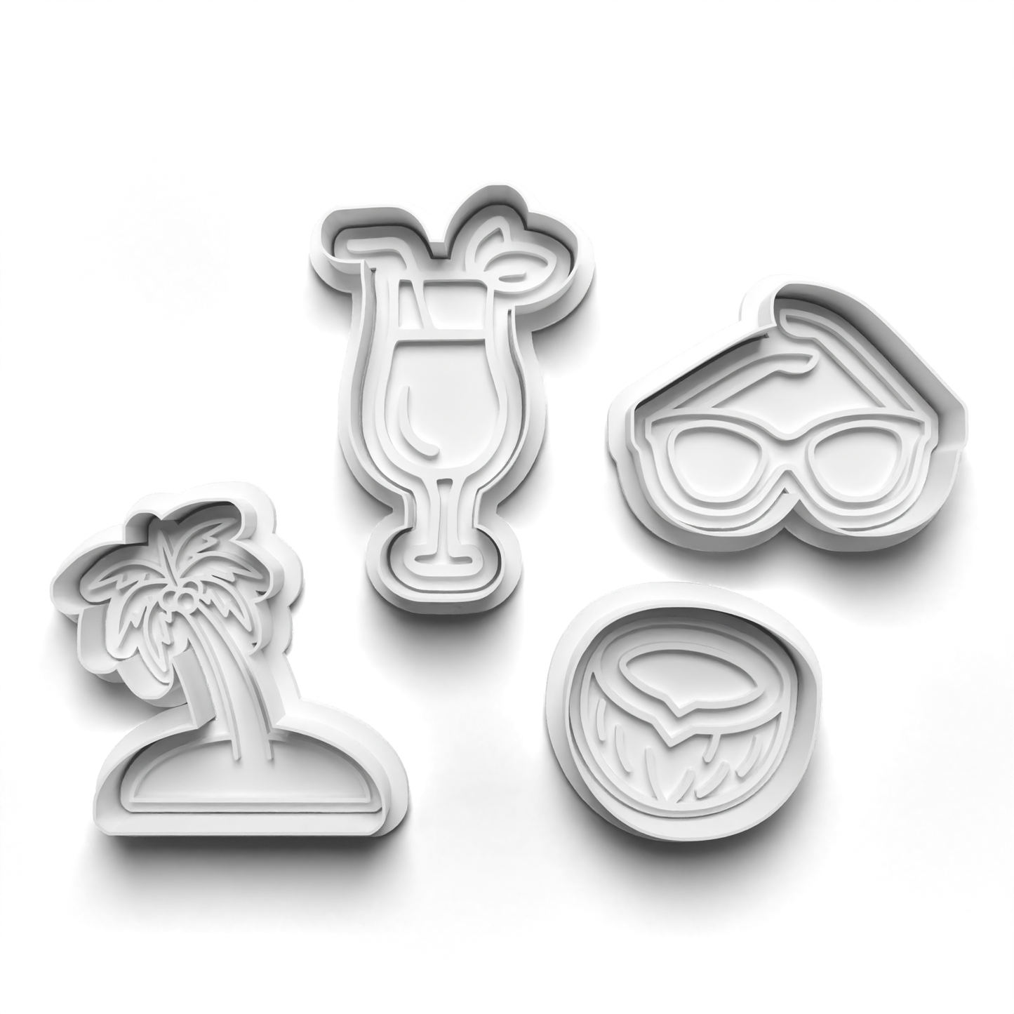 Holiday PALM TREE Cookie Cutter and Embosser Stamp for Fondant / Polymer Clay / Clay / Plasticine