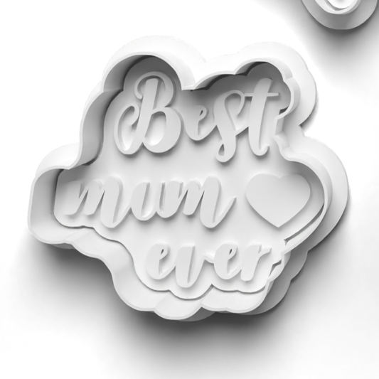 BEST MUM EVER Cookie Cutter and Embosser Stamp: Art, Baking, Craft