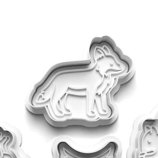 Forest Animals FOX Cookie Cutter and Embosser Stamp for Fondant / Polymer Clay / Clay / Plasticine