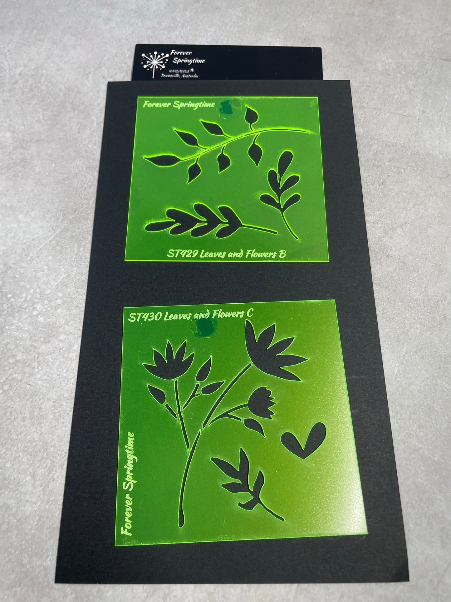 FLOWERS and LEAVES 'AA' Stencil Set of 2 | Australian home made