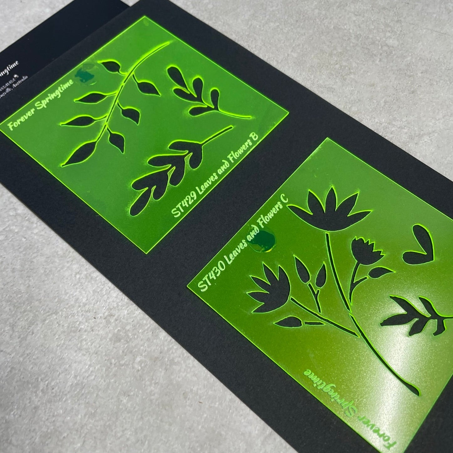 FLOWERS and LEAVES 'AA' Stencil Set of 2 | Australian home made