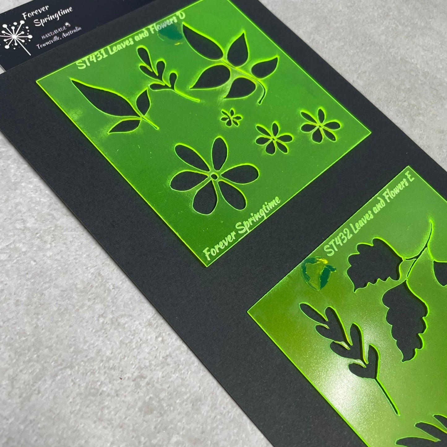 FLOWERS and LEAVES 'BB' Stencil Set of 2 | Australian home made