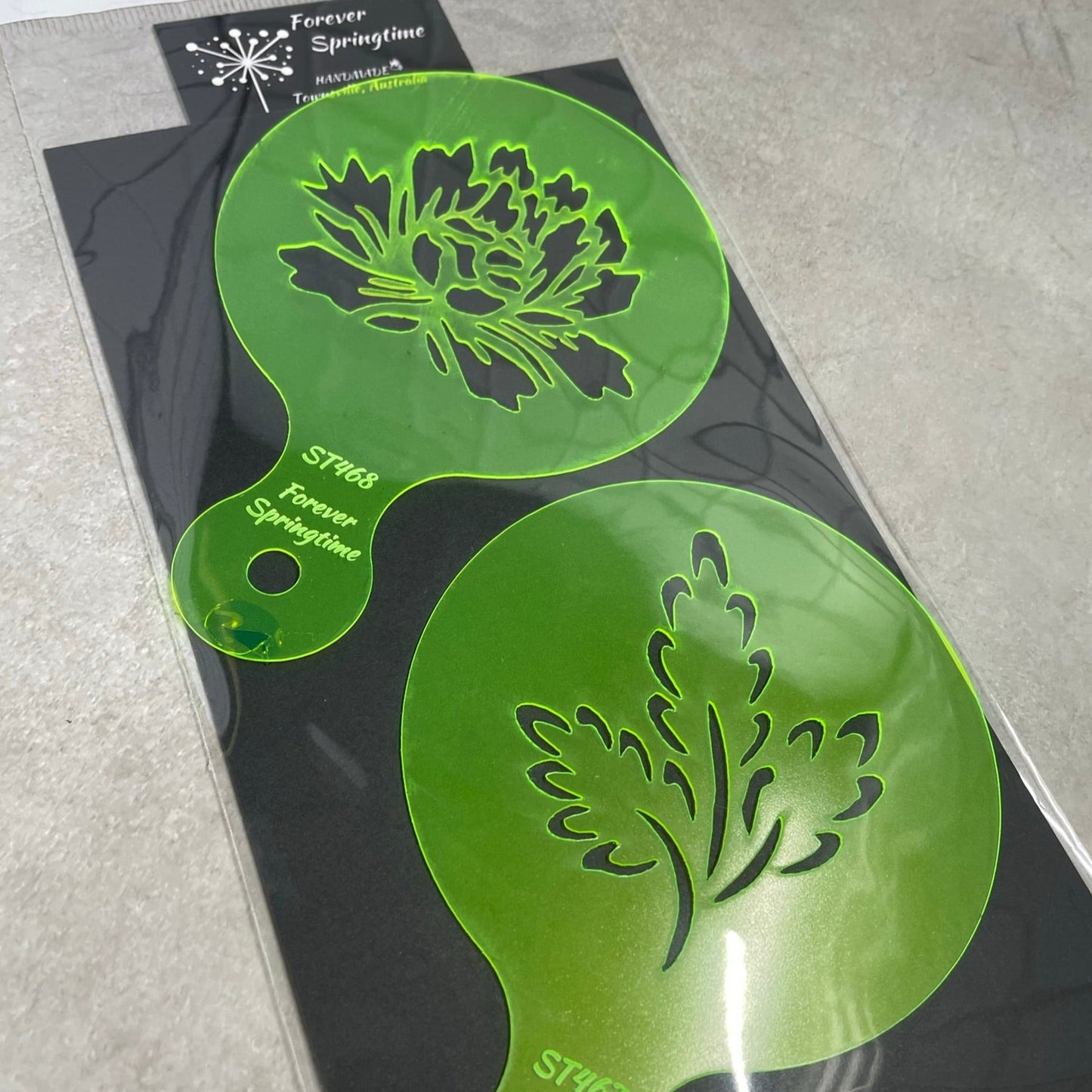 FLOWERS 'AA' Round Stencil Set of 2 | Australian home made