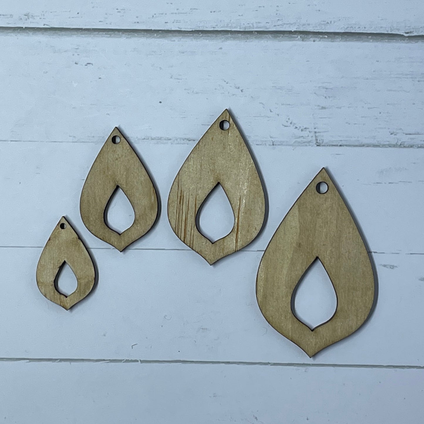 Blanks Bulk TEAR DROP 1 Jewellery Earrings Wood | 25 PAIRS (50 pieces) | 30mm, 40mm, 50mm, 60mm