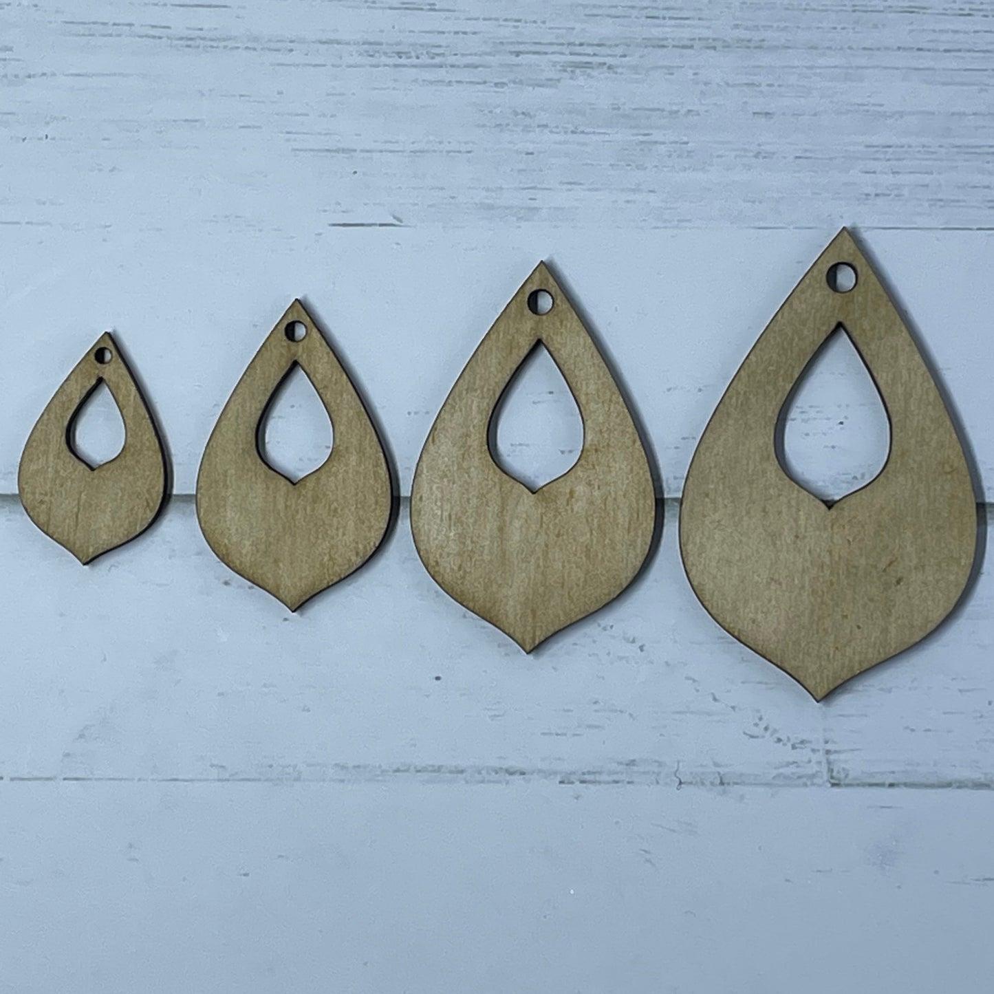 Blanks Bulk LEAF 1 Jewellery Earrings Wood | 25 PAIRS (50 pieces) | 30mm, 40mm, 50mm, 60mm