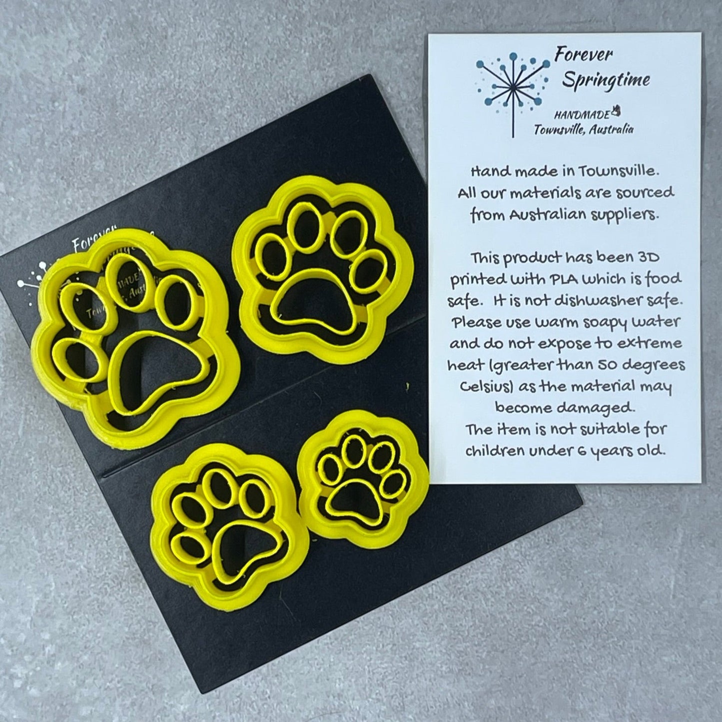 DOG PAW PRINT Cutters (set of 4): Art, Baking, Craft