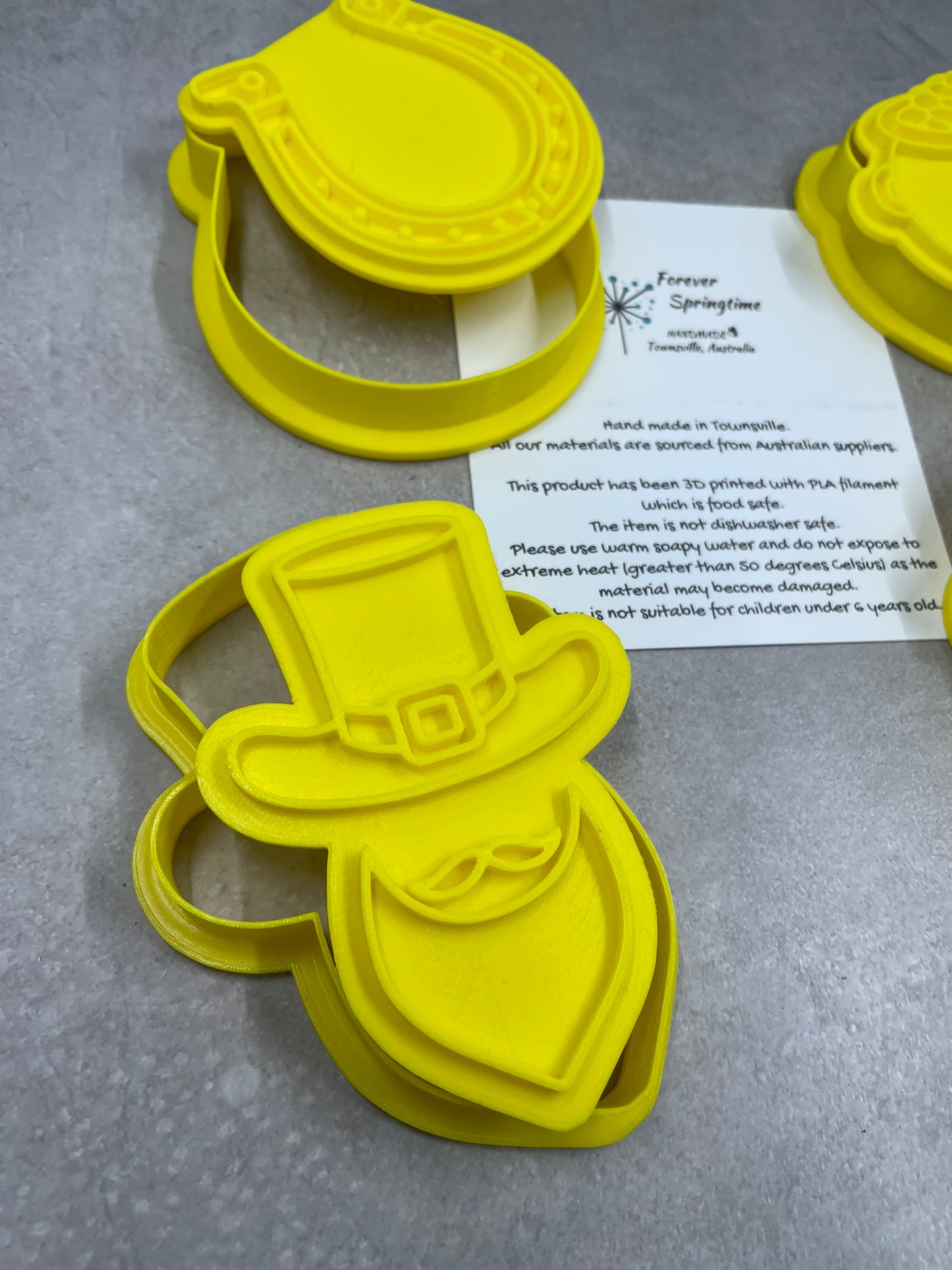 LEPRECHAUN Cookie Cutter and Embosser Stamp for Fondant / Polymer Clay / Clay / Plasticine