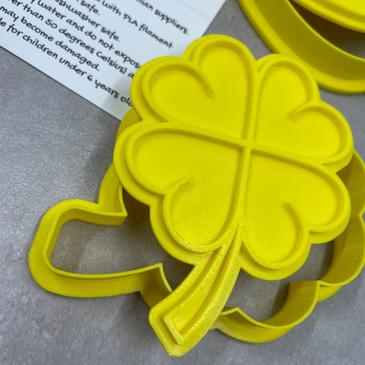 CLOVER 4 LEAF Cutter and Embosser Stamp: Art, Baking, Craft