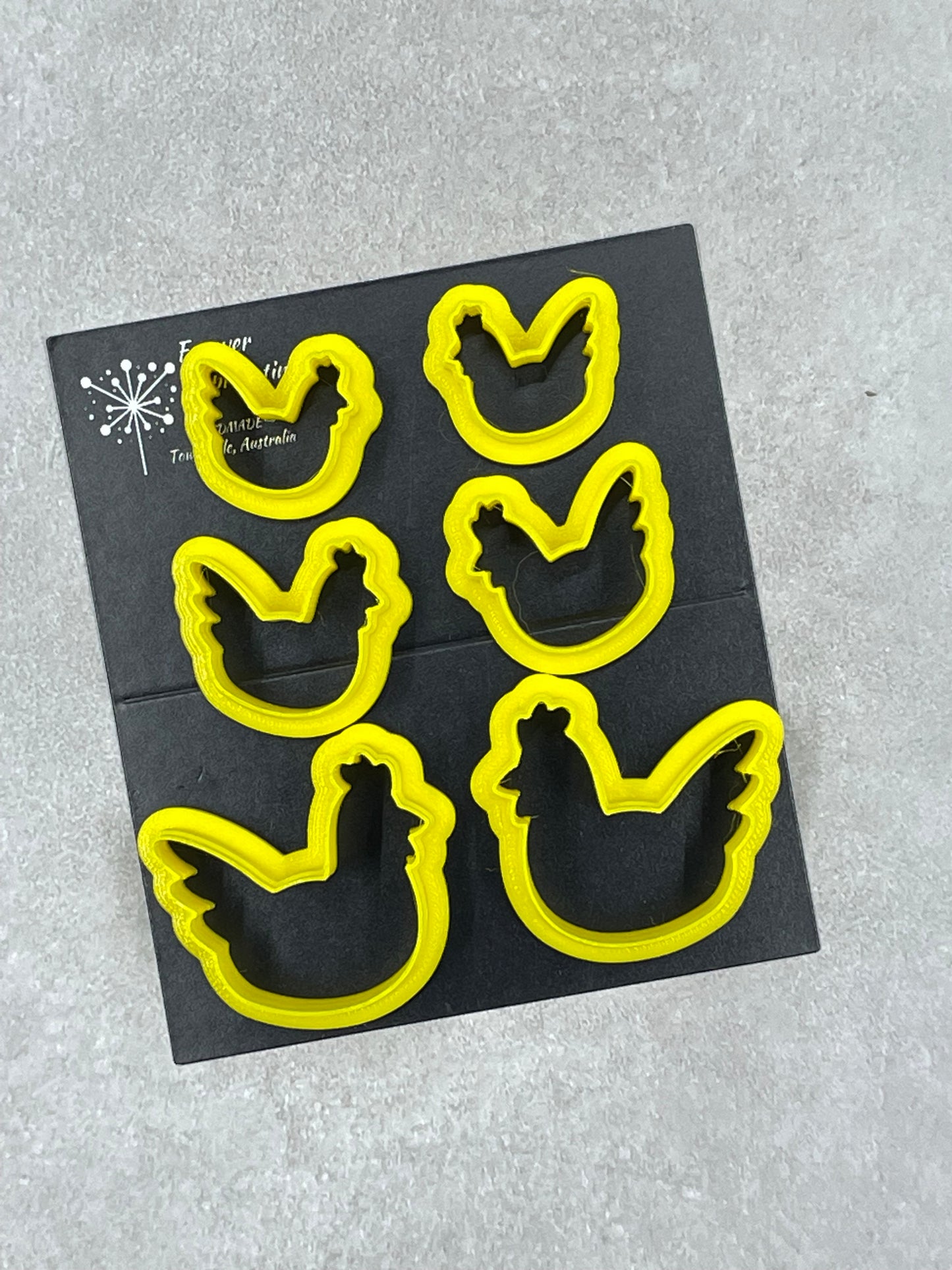 ROOSTER CHICKEN Cutter (set of 6) for Fondant / Polymer clay / Clay / Plasticine