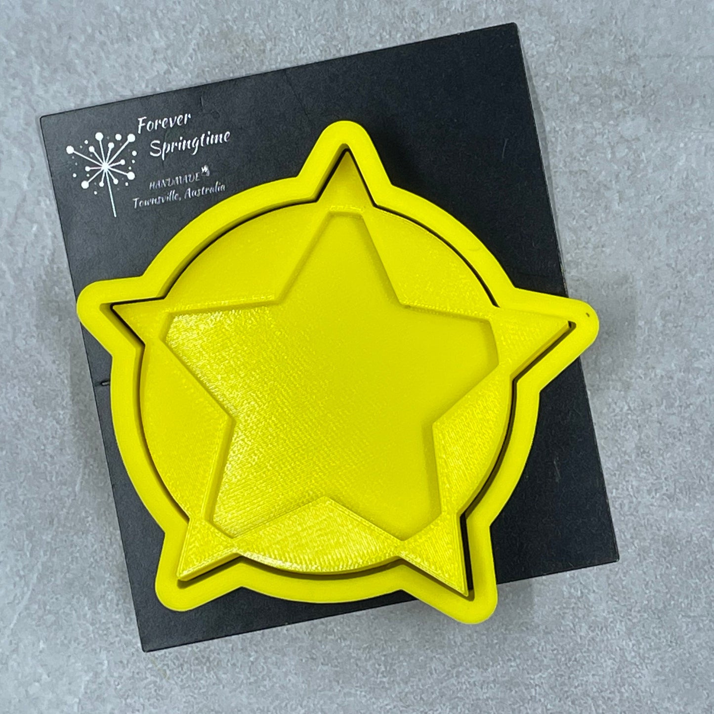 Country SHERIFF STAR debossed Cookie Cutter and Debosser Stamp for Fondant / Polymer Clay / Clay / Plasticine