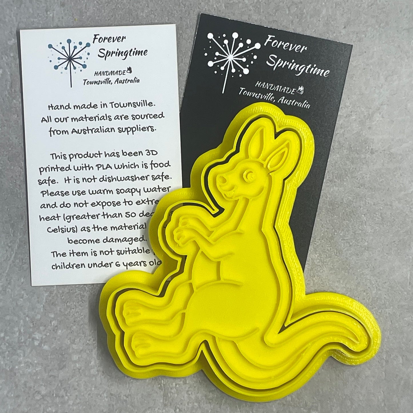 KANGAROO Cookie Cutter and Embosser Stamp for Fondant / Polymer Clay / Clay / Plasticine