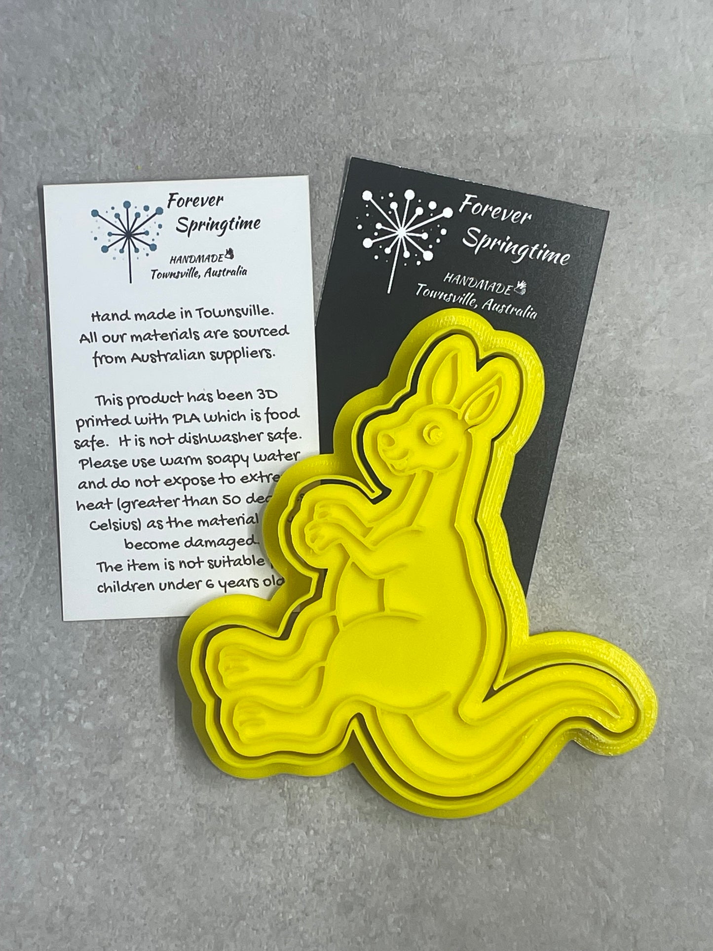 KANGAROO Cookie Cutter and Embosser Stamp for Fondant / Polymer Clay / Clay / Plasticine