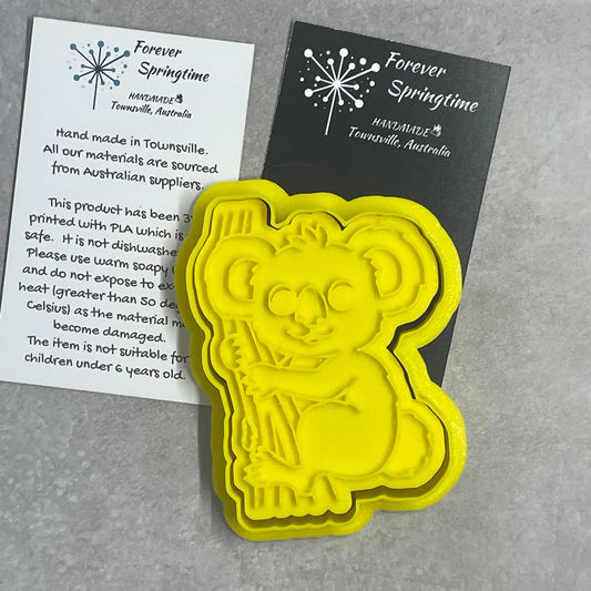 KOALA Cookie Cutter and Embosser Stamp for Fondant / Polymer Clay / Clay / Plasticine