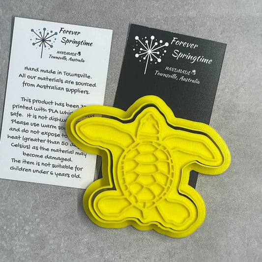 Ocean TURTLE Cookie Cutter and Embosser Stamp for Fondant / Polymer Clay / Clay / Plasticine