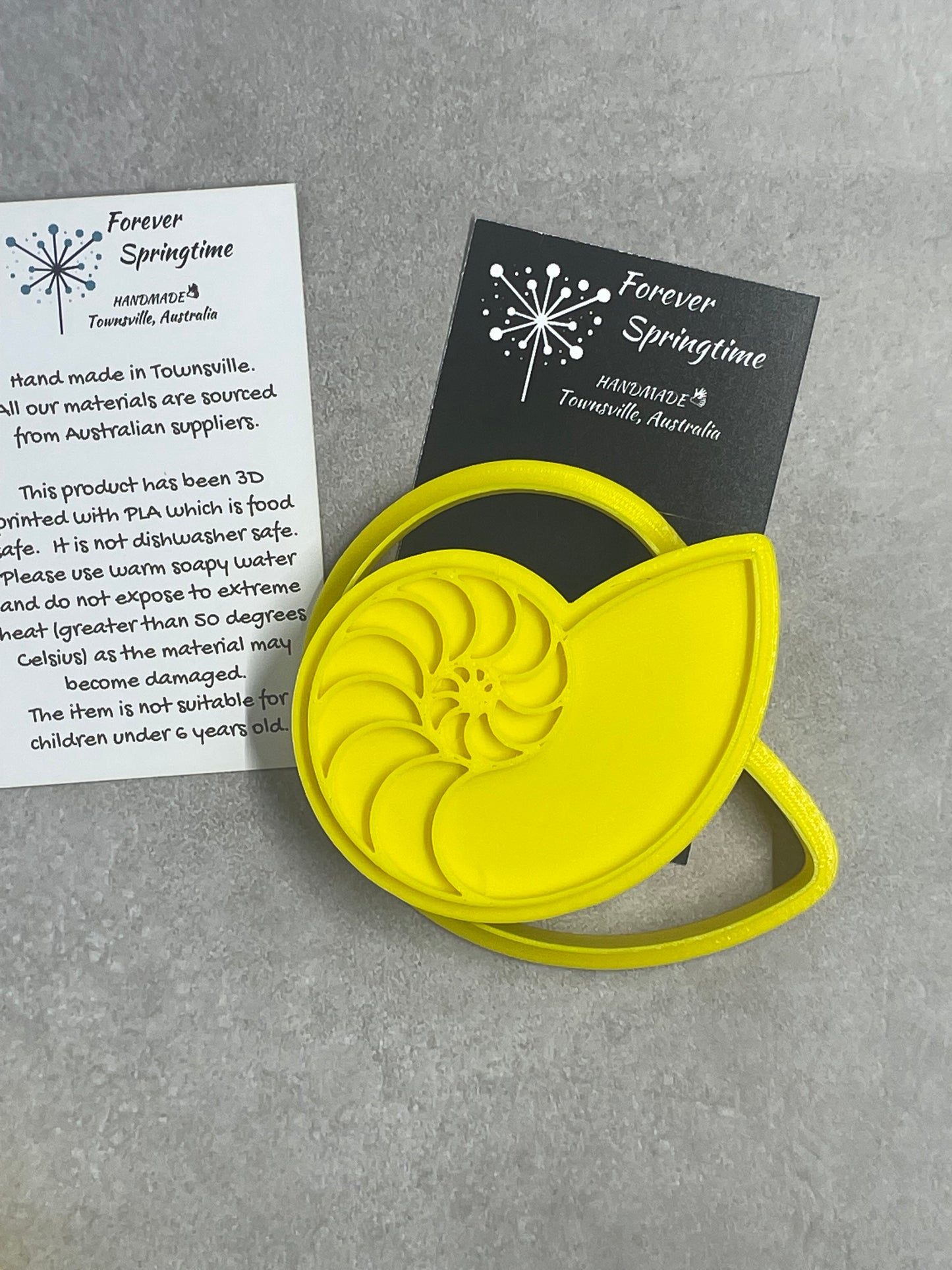 Ocean NAUTILUS SHELL Cookie Cutter and Embosser Stamp for Fondant / Polymer Clay / Clay / Plasticine