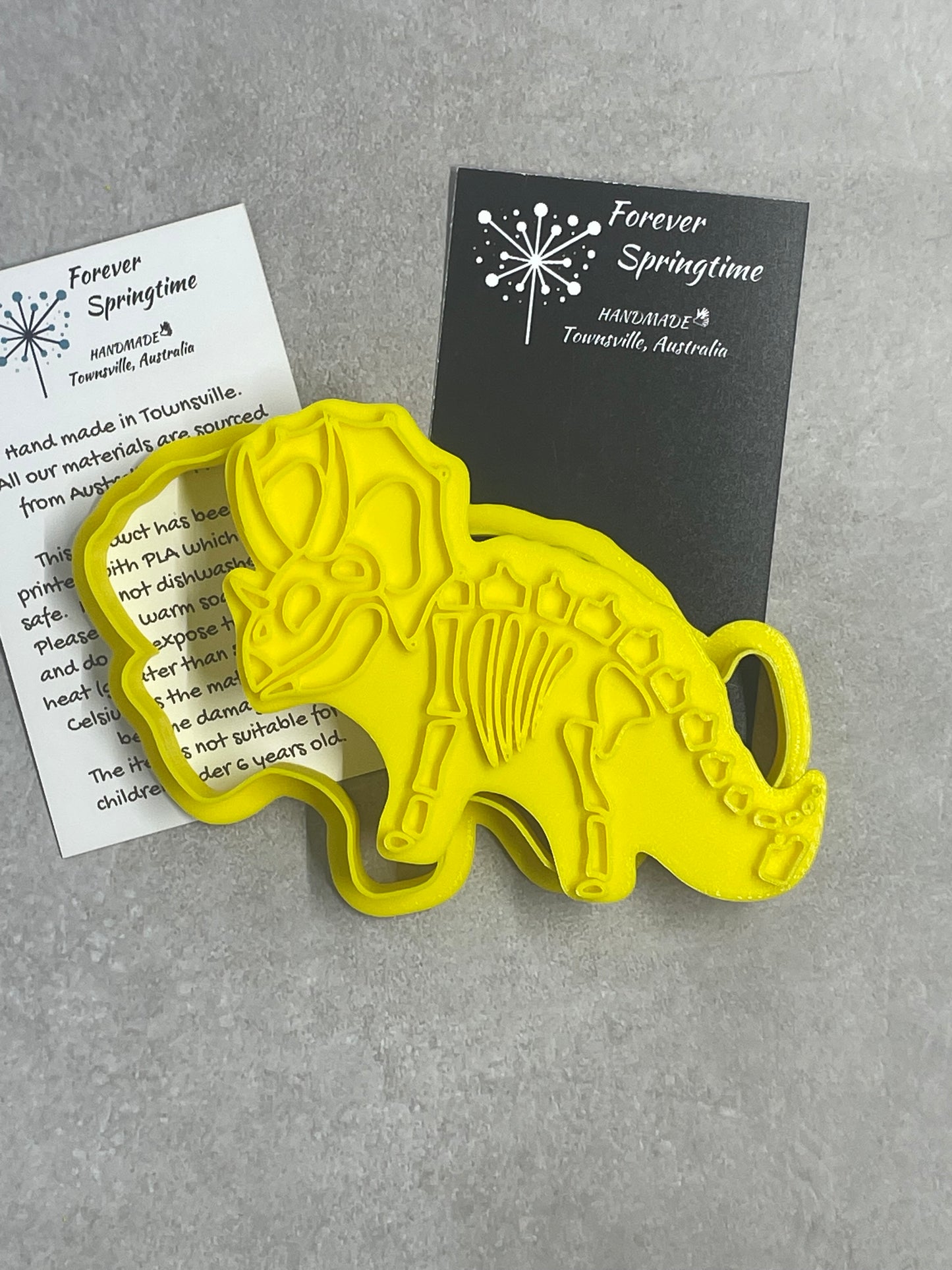 TRICERATOPS FOSSIL Cookie Cutter and Embosser Stamp: Art, Baking, Craft