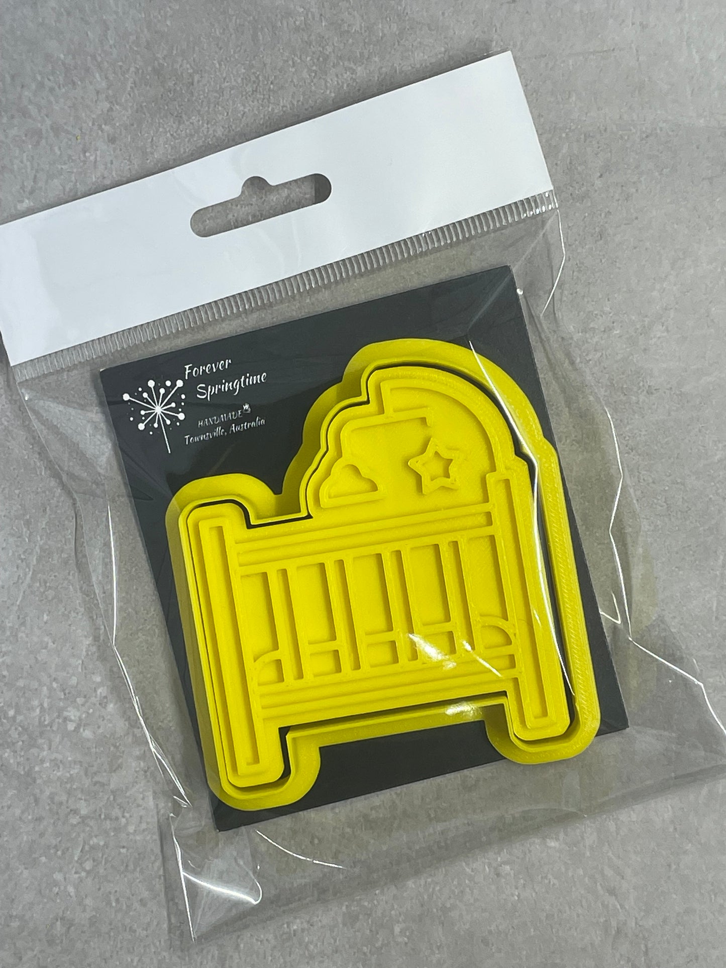 BABY CRIB Cookie Cutter and Embosser Stamp for Fondant / Polymer Clay / Clay / Plasticine