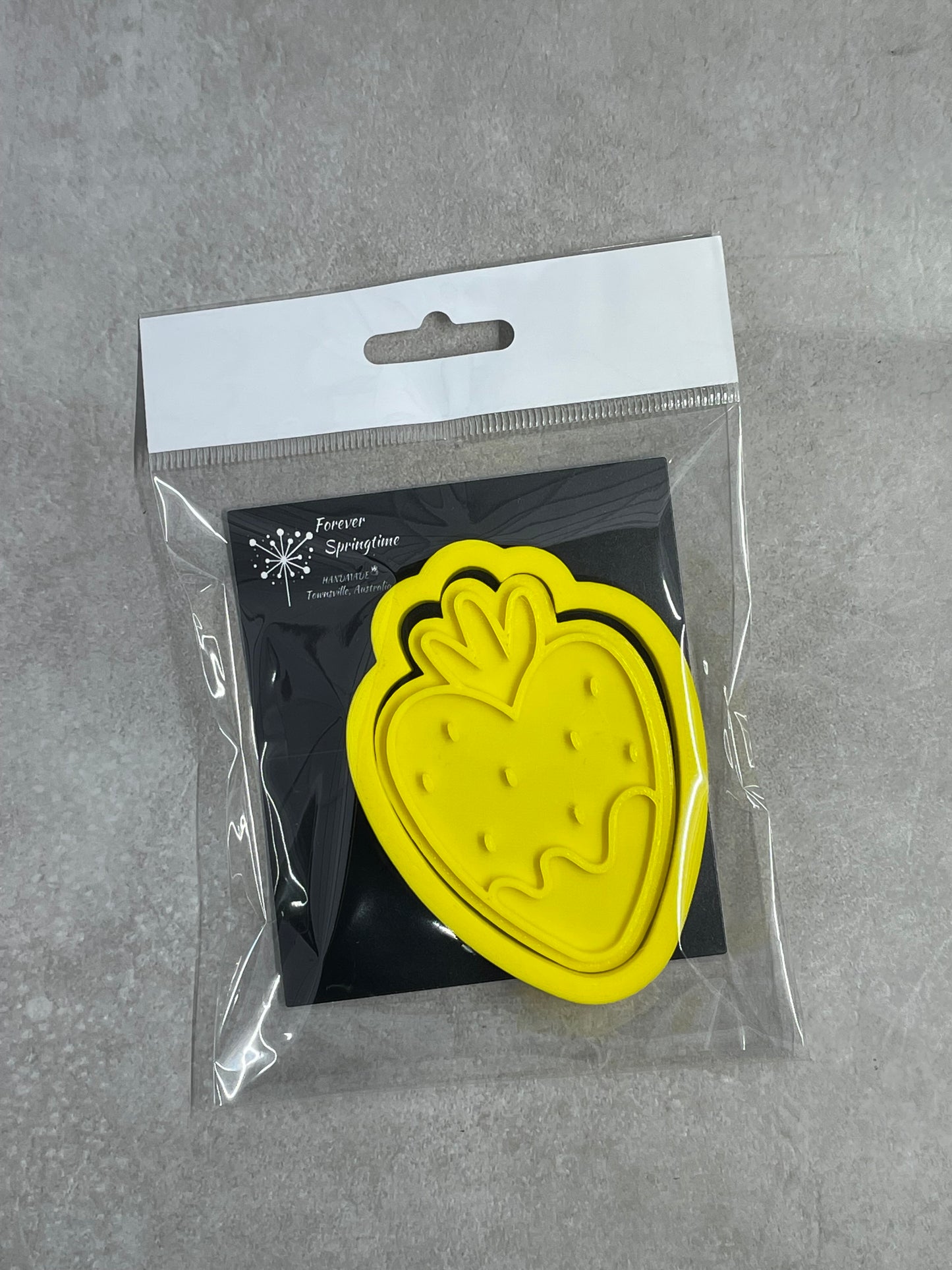 Love STRAWBERRY HEART Cookie Cutter and Embosser Stamp for Fondant / Polymer Clay / Clay / Plasticine