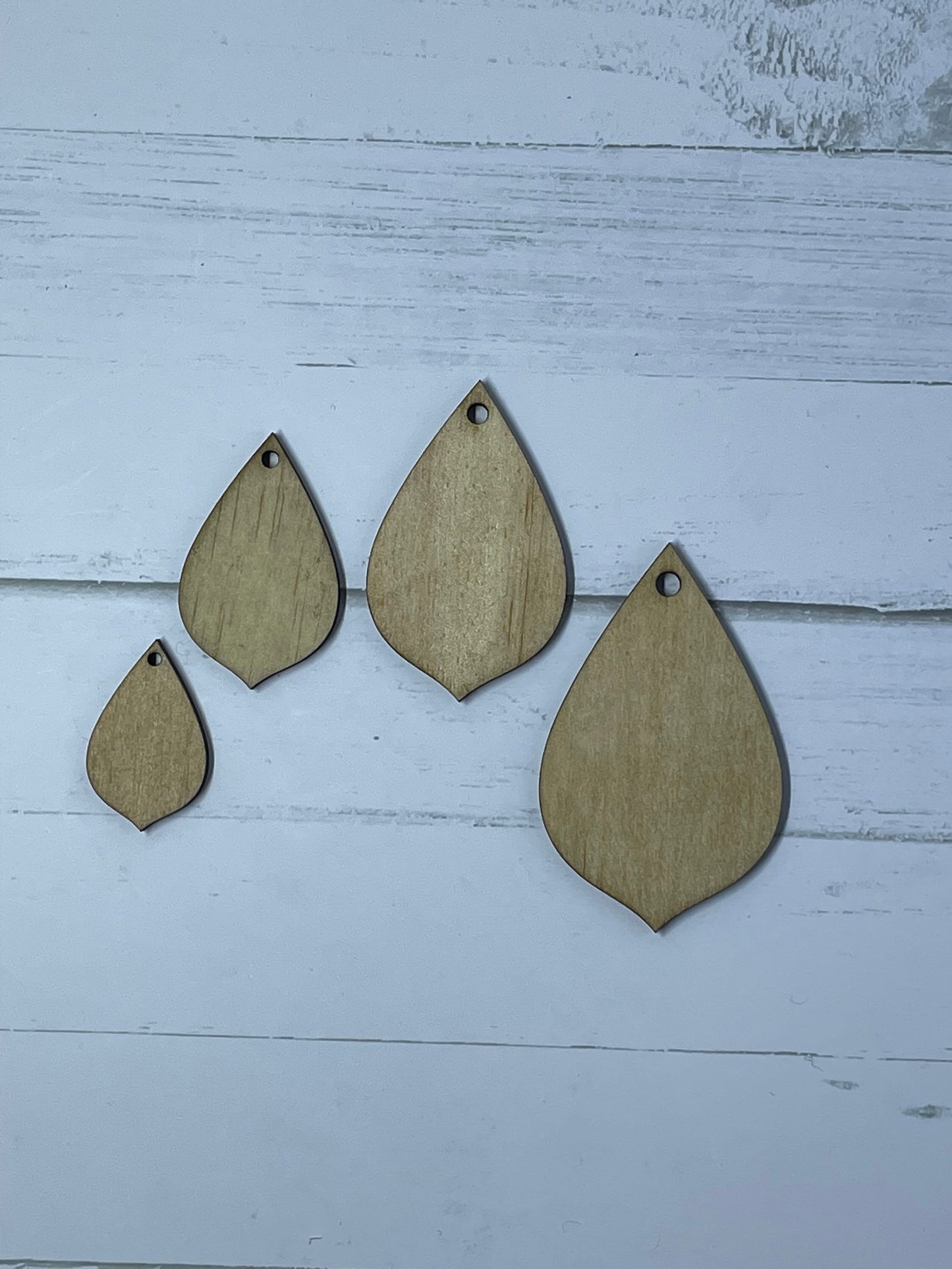 Tear drop A Jewellery Earrings Wood 25 PAIRS (50 pieces) 30mm, 40mm, 50mm, 60mm