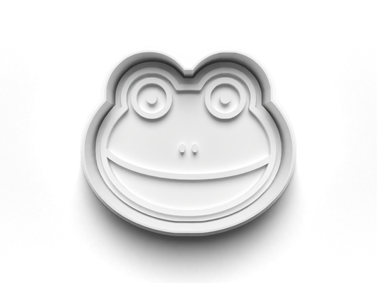 FROG FACE Cookie Cutter and Embosser Stamp for Fondant / Polymer Clay / Clay / Plasticine