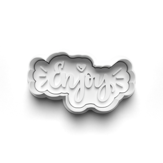 ENJOY Cutter and Embosser Stamp for Fondant / Polymer Clay / Clay / Plasticine