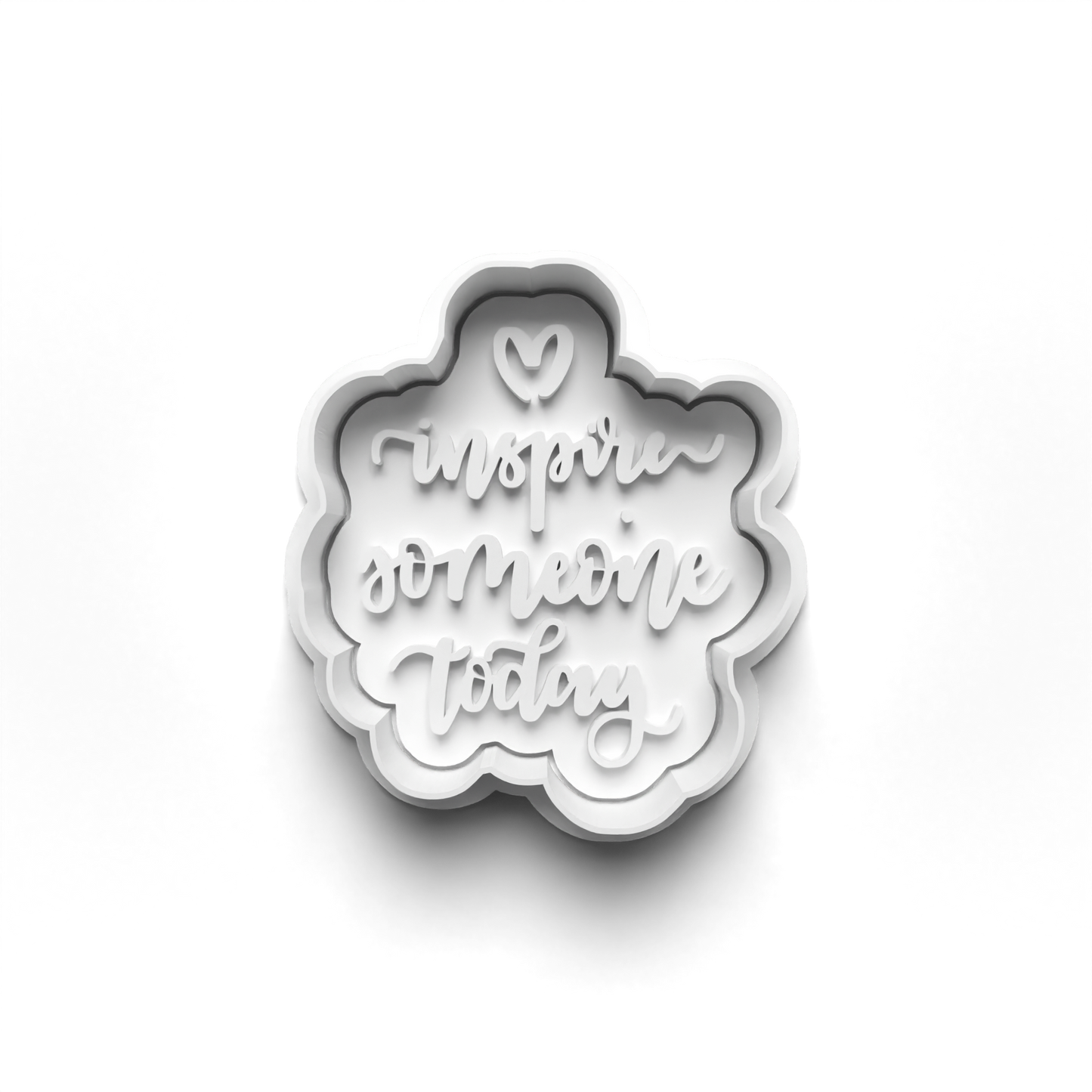 INSPIRE SOMEONE TODAY Cookie Cutter and Embosser Stamp for Fondant / Polymer Clay / Clay / Plasticine