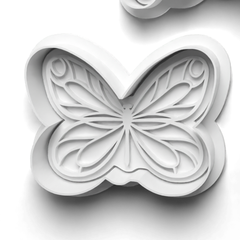 Butterfly A Cookie Cutter and Stamp for Fondant / Polymer Clay / Clay / Plasticine