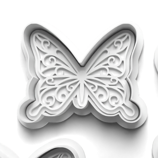 Butterfly B Cookie Cutter and Stamp for Fondant / Polymer Clay / Clay / Plasticine