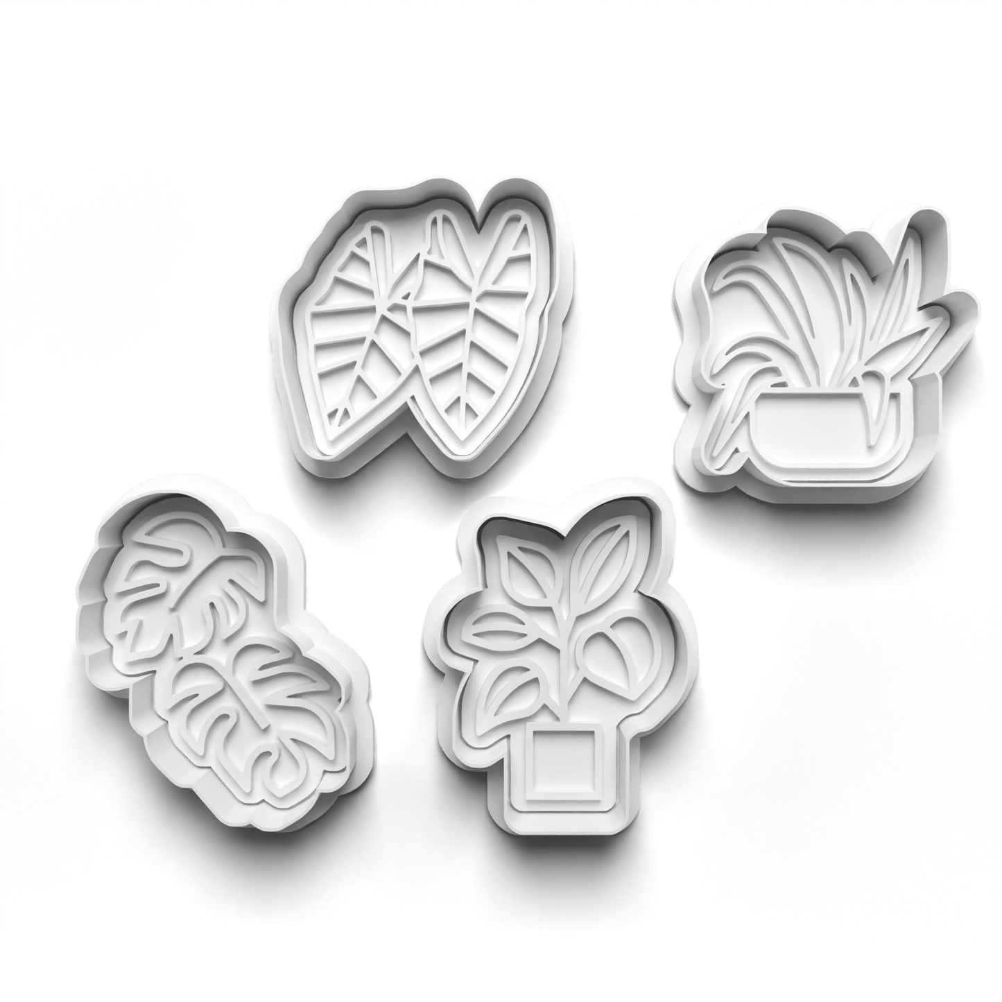 Plants v2 Cookie Cutter and Embosser Stamp for Fondant / Polymer Clay / Clay / Plasticine